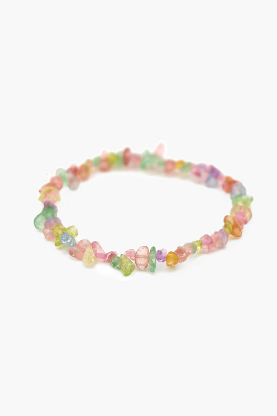 Bracelet artisanal Bourjeone, pierres vertes, roses et mauves polies