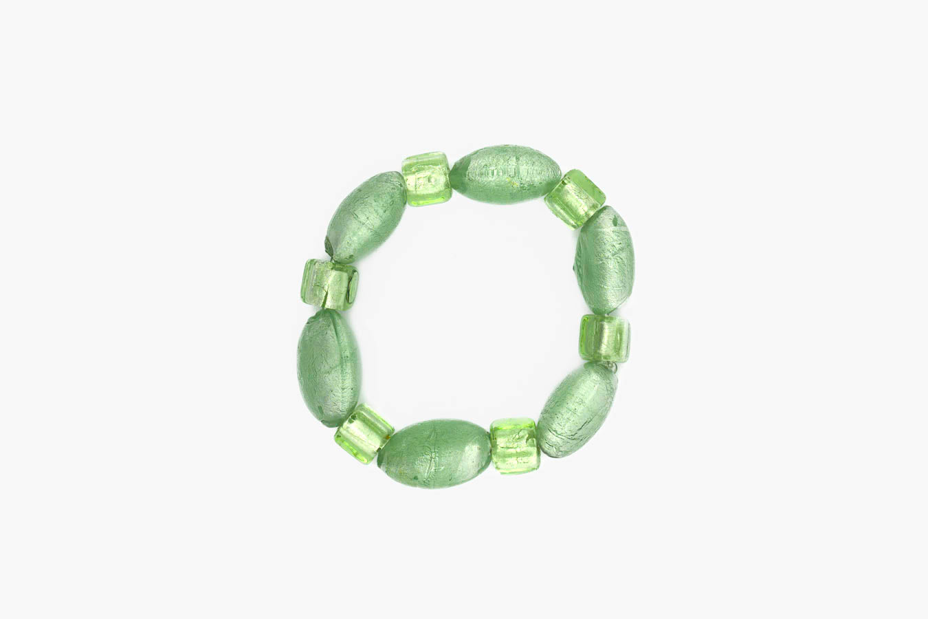 Bracelet Bourjeone Minty, perles en verre transparent vert menthe au fini lumineux