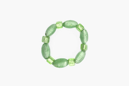 Bracelet Bourjeone Minty, perles en verre transparent vert menthe au fini lumineux