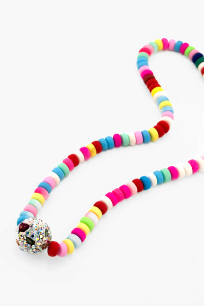 Collier Dragée fait main, perles colorées et détail scintillant