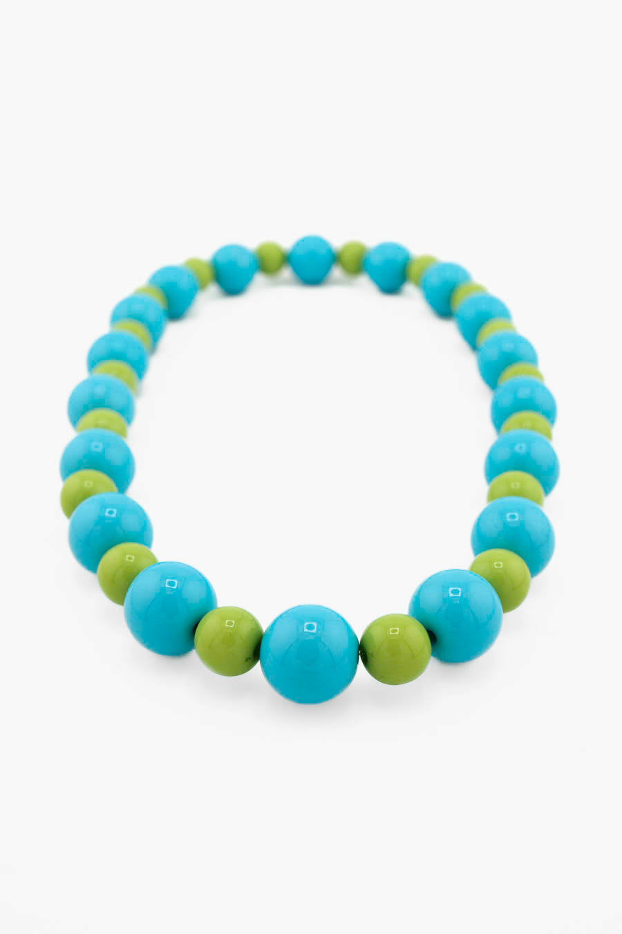 Collier Mojito Bourjeone en perles vertes et bleues, style acidulé et frais